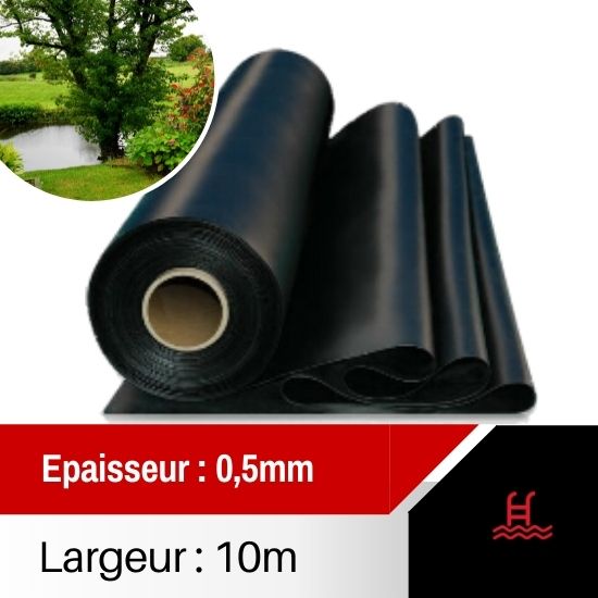 Bâche PVC Ep 0.5mm largeur 10m